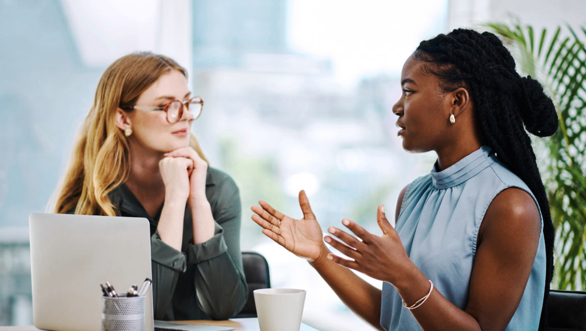 Two businesswoman in a meeting